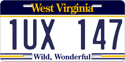 WV license plate 1UX147
