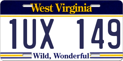 WV license plate 1UX149