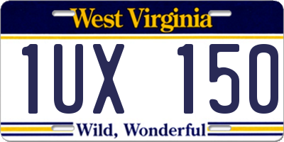 WV license plate 1UX150