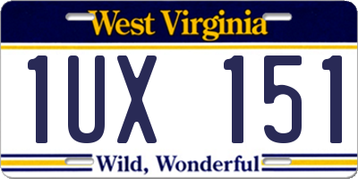 WV license plate 1UX151