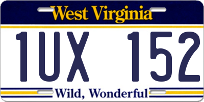 WV license plate 1UX152