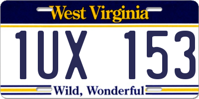 WV license plate 1UX153