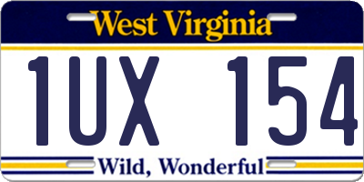 WV license plate 1UX154