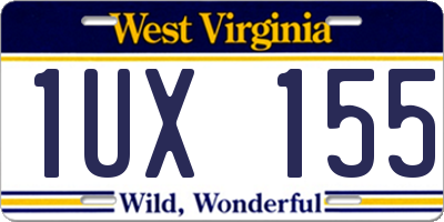 WV license plate 1UX155