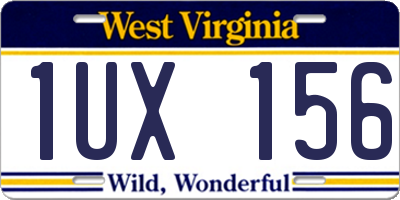 WV license plate 1UX156