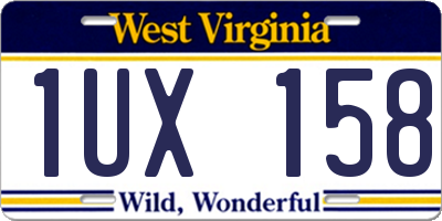 WV license plate 1UX158