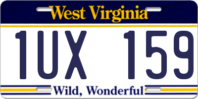WV license plate 1UX159
