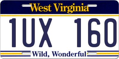 WV license plate 1UX160