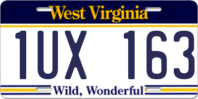 WV license plate 1UX163