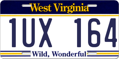 WV license plate 1UX164
