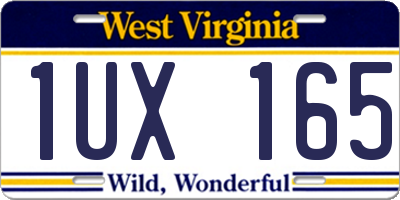 WV license plate 1UX165