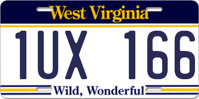WV license plate 1UX166