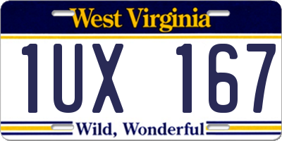 WV license plate 1UX167