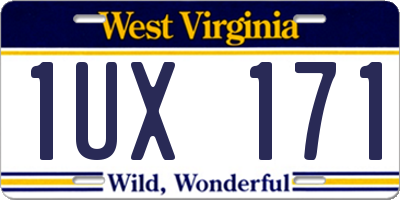 WV license plate 1UX171