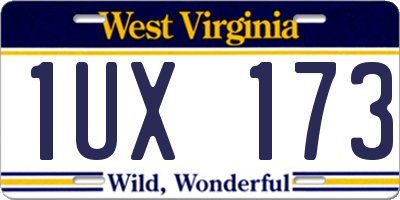 WV license plate 1UX173
