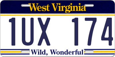 WV license plate 1UX174
