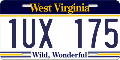 WV license plate 1UX175