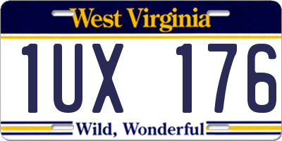 WV license plate 1UX176