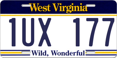 WV license plate 1UX177