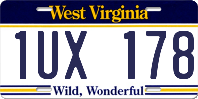 WV license plate 1UX178