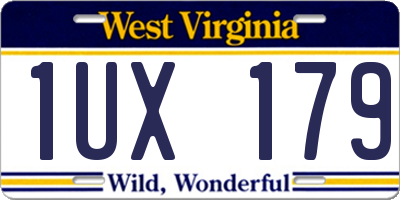 WV license plate 1UX179