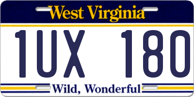 WV license plate 1UX180