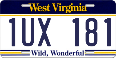 WV license plate 1UX181