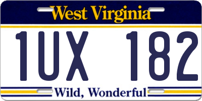 WV license plate 1UX182