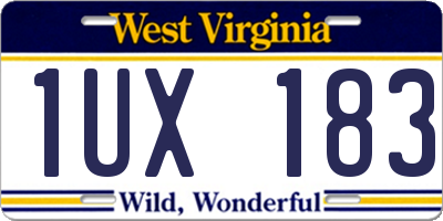 WV license plate 1UX183