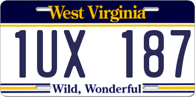 WV license plate 1UX187
