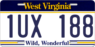WV license plate 1UX188