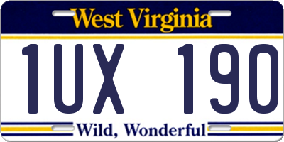 WV license plate 1UX190