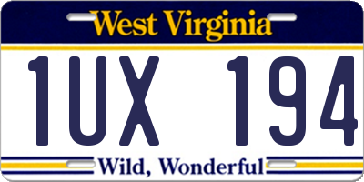 WV license plate 1UX194