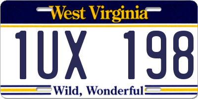 WV license plate 1UX198