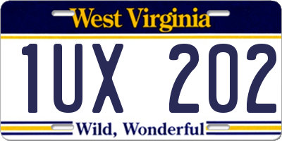 WV license plate 1UX202