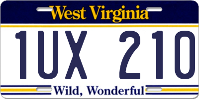 WV license plate 1UX210