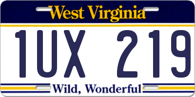 WV license plate 1UX219