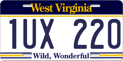 WV license plate 1UX220