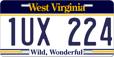 WV license plate 1UX224