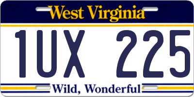WV license plate 1UX225