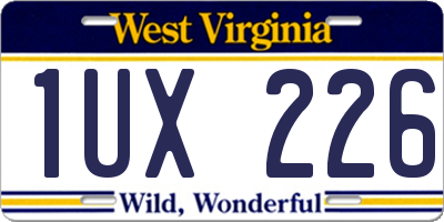 WV license plate 1UX226