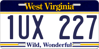WV license plate 1UX227