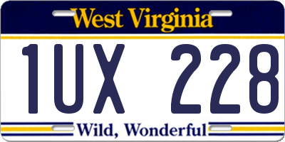 WV license plate 1UX228