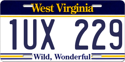WV license plate 1UX229
