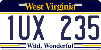 WV license plate 1UX235