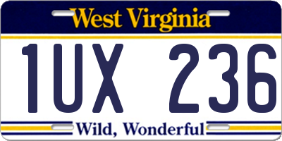 WV license plate 1UX236