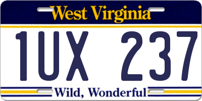 WV license plate 1UX237
