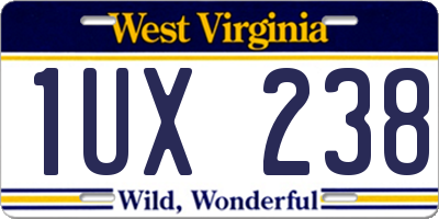 WV license plate 1UX238