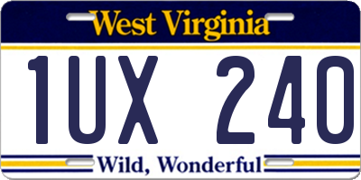 WV license plate 1UX240