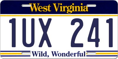 WV license plate 1UX241